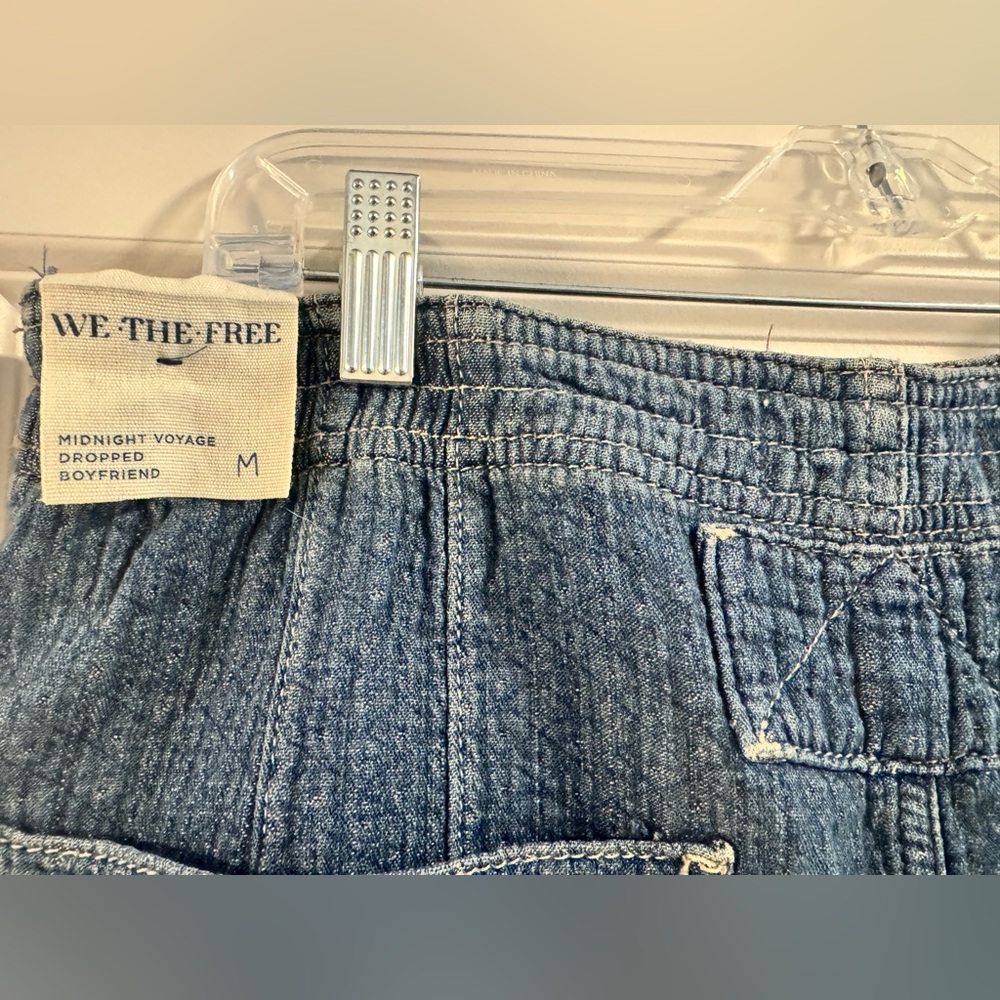 Free People midnight voyage sashiko Blue Wide-Leg harem Jeans - Picture 7 of 7